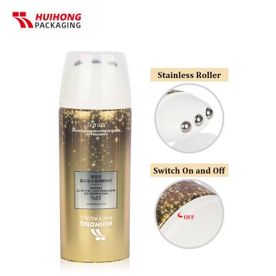 Tubo de crema corporal de masaje de tres bolas cosmético de aluminio con embalaje dorado de alto brillo D50 de 120 ml
