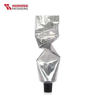 Tubo de dentífrico cosmético plegable de aluminio lleno de compresión vacío al 99.7 % con tapa de rosca
